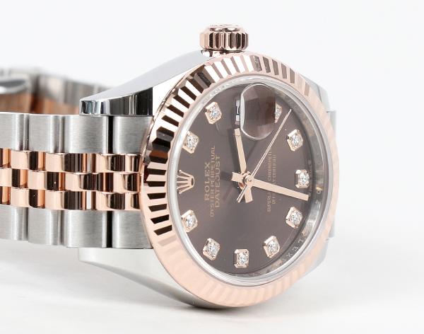 로렉스 레이디 데이저스트 28mm 로즈골드 콤비 초코판 10P 279171