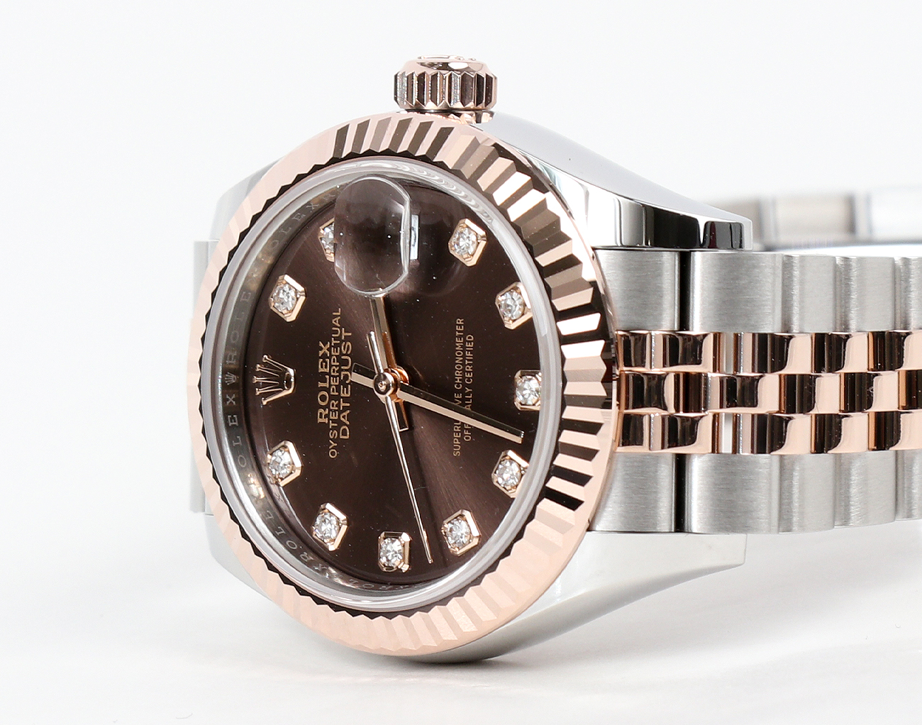 로렉스 레이디 데이저스트 28mm 로즈골드 콤비 초코판 10P 279171