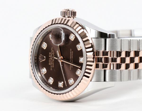 로렉스 레이디 데이저스트 28mm 로즈골드 콤비 초코판 10P 279171
