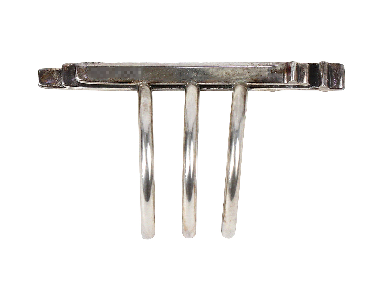 크롬하츠 RS3 크로스 V 트리플 밴드 링 실버 파베 다이아몬드 7