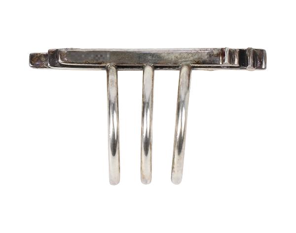 크롬하츠 RS3 크로스 V 트리플 밴드 링 실버 파베 다이아몬드 7