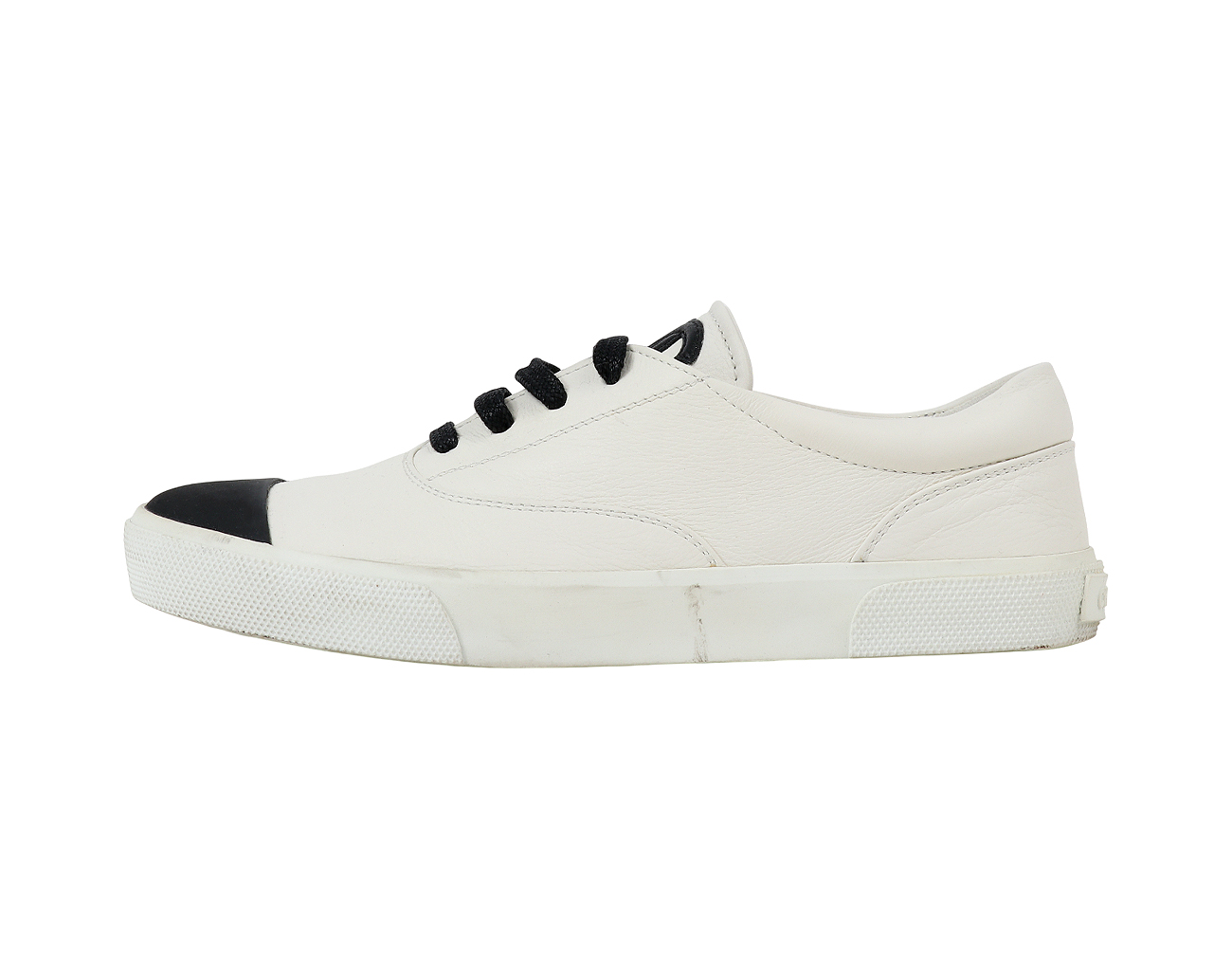 샤넬 캡 토 CC 스니커즈 화이트 블랙 37 1/2