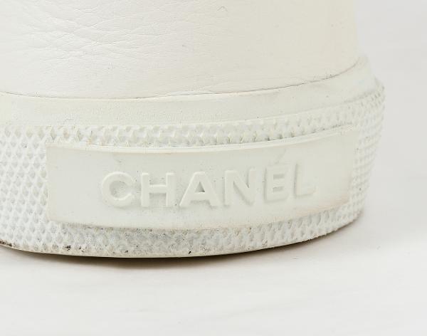 샤넬 캡 토 CC 스니커즈 화이트 블랙 37 1/2