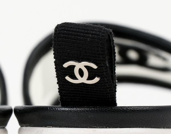 샤넬 PVC CC 뮬 블랙 37 1/2C