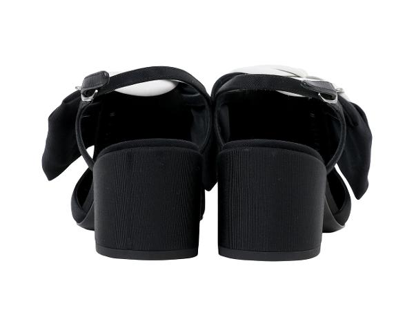 샤넬 까멜리아 슬링백 블랙 화이트 37C