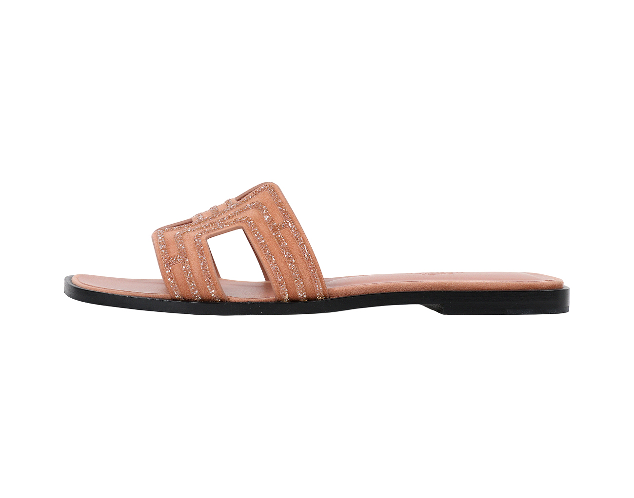 에르메스 아케인 라인스톤 오란 샌들 로즈 오브 누드 37 1/2