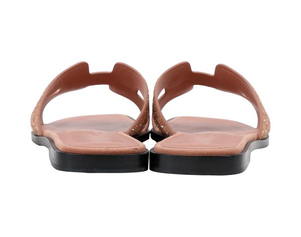 에르메스 아케인 라인스톤 오란 샌들 로즈 오브 누드 37 1/2