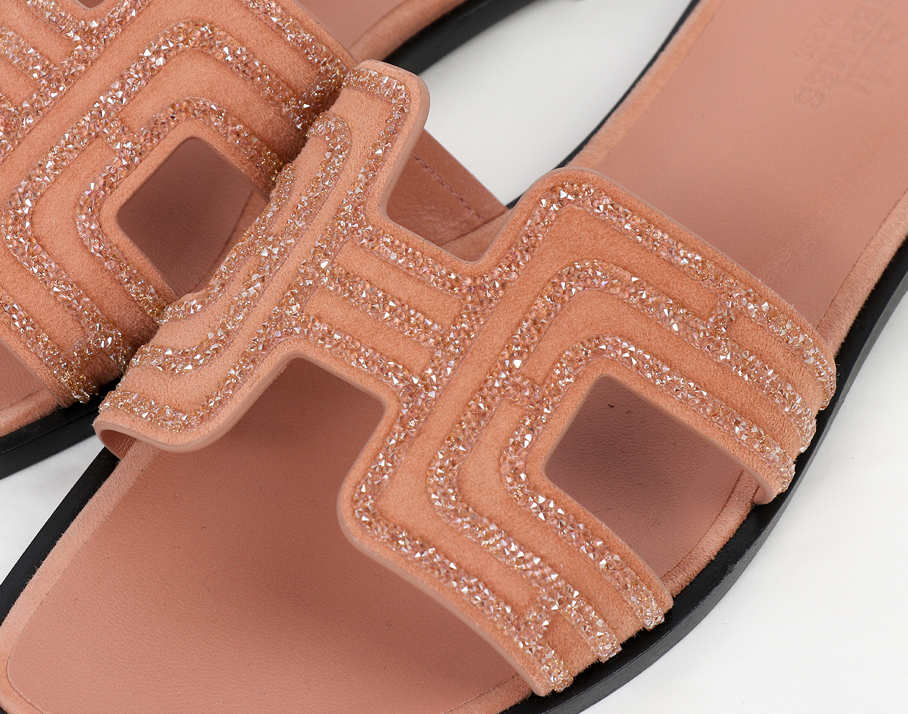 에르메스 아케인 라인스톤 오란 샌들 로즈 오브 누드 37 1/2