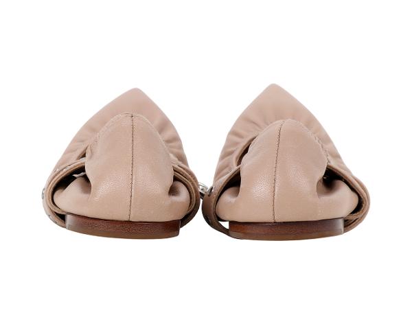 발렌티노 러브 래치 플랫 슈즈 베이지 37