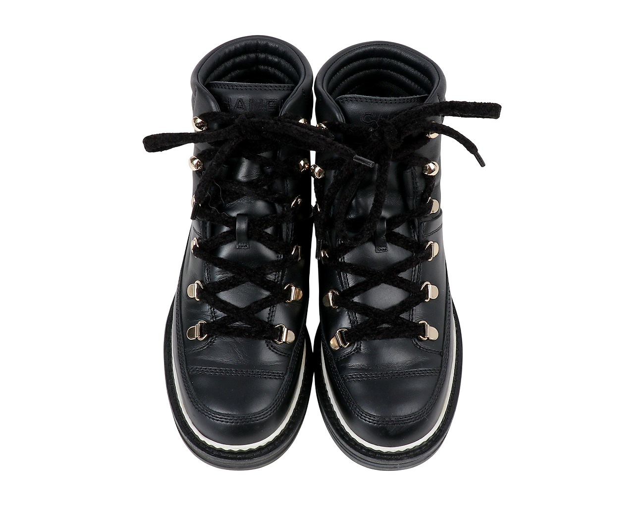 샤넬 하이킹 레이스업 부츠 블랙 36 1/2