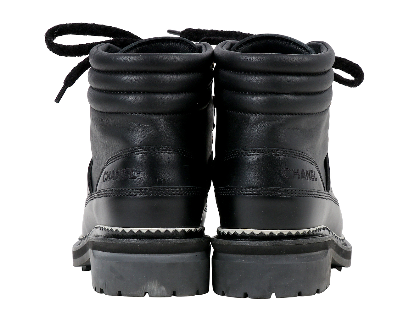 샤넬 하이킹 레이스업 부츠 블랙 36 1/2