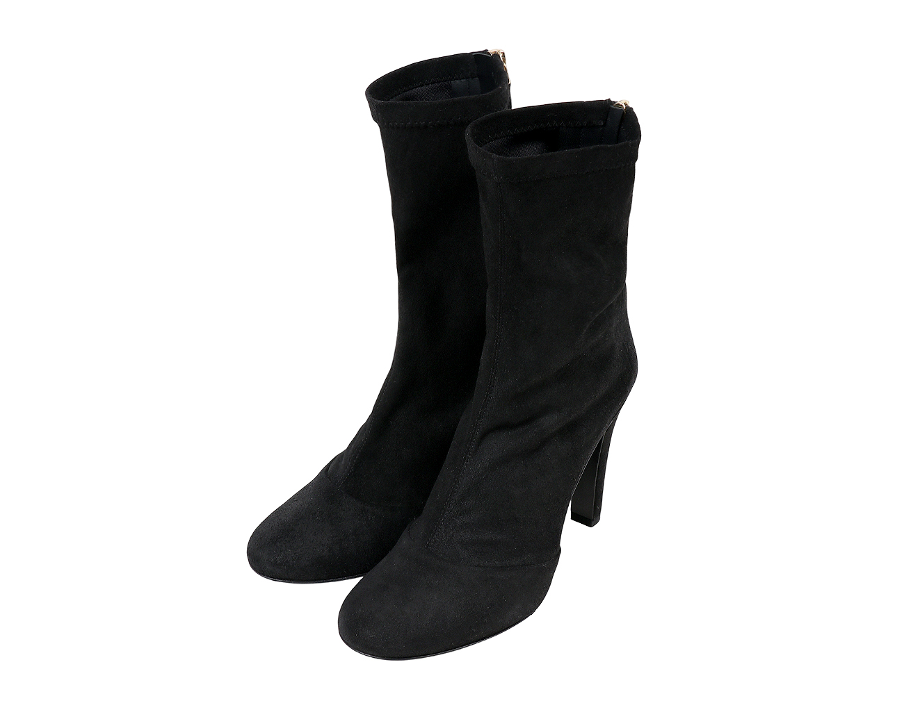 샤넬 스트레치 스웨이드 앵클 부츠 블랙 37 1/2C