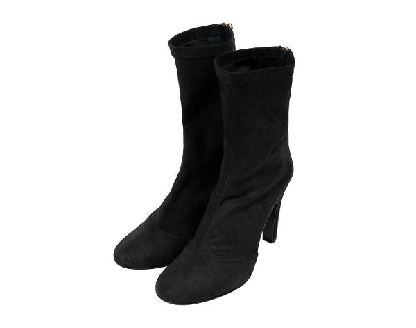 샤넬 스트레치 스웨이드 앵클 부츠 블랙 37 1/2C