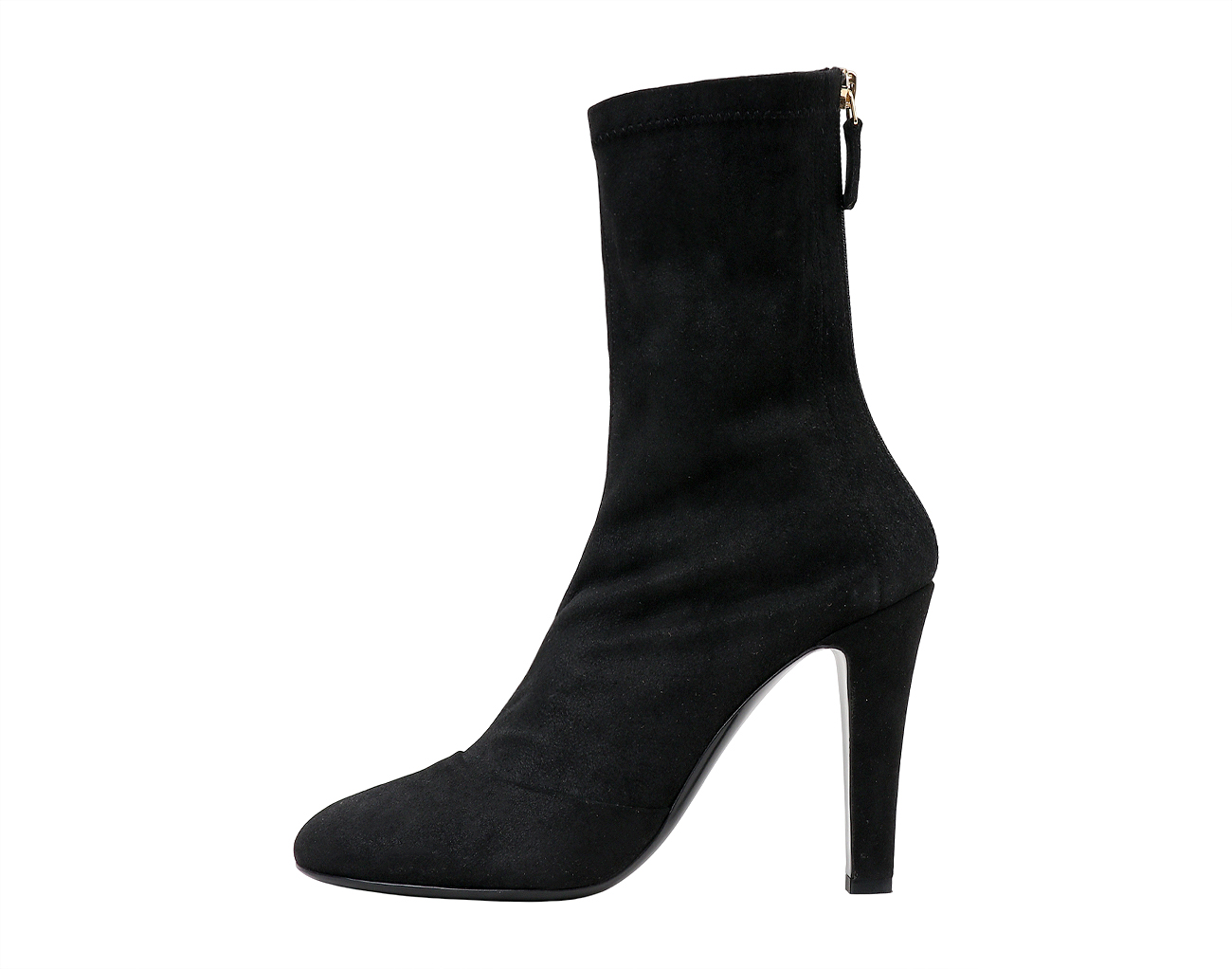 샤넬 스트레치 스웨이드 앵클 부츠 블랙 37 1/2C