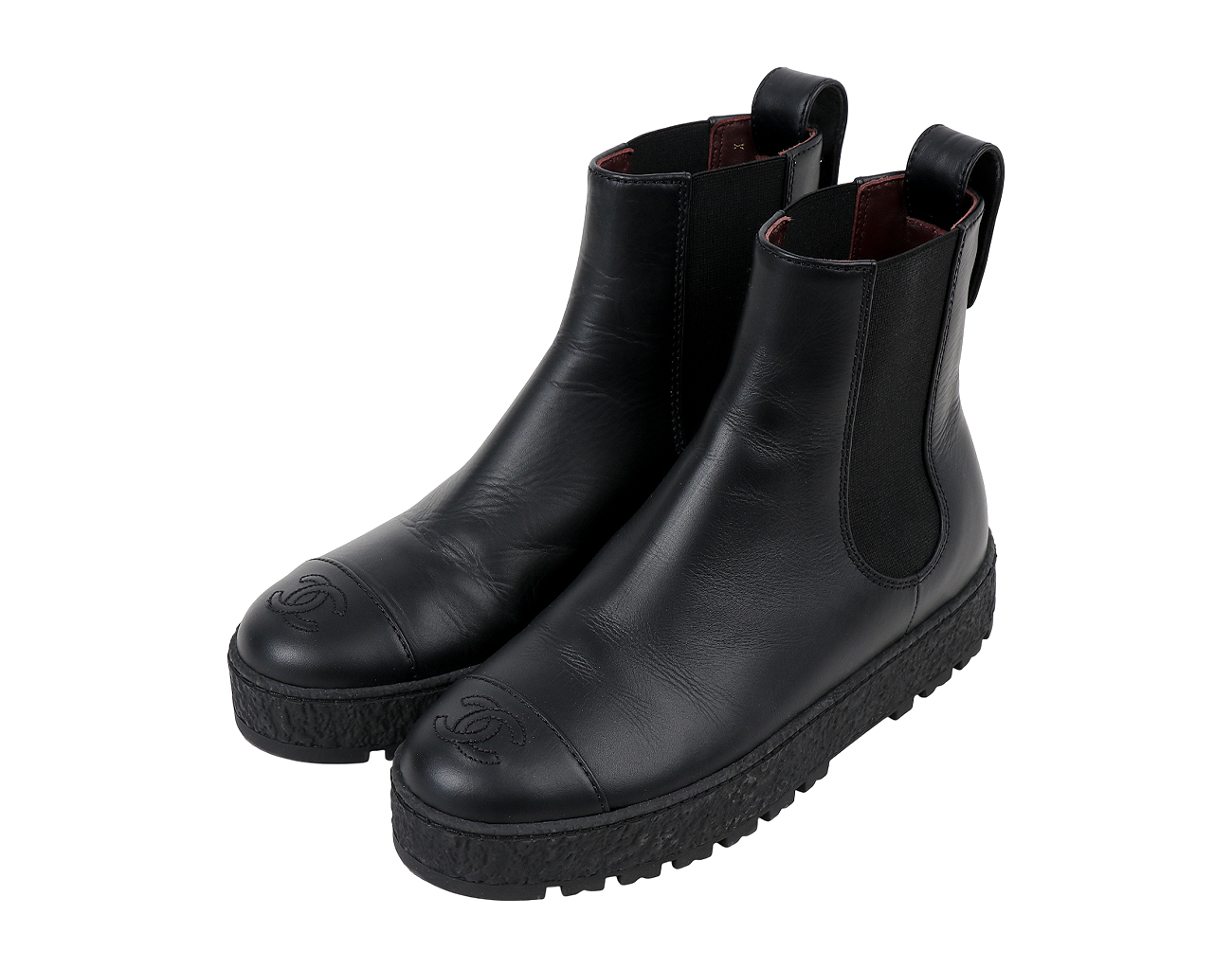 샤넬 백 턴락 CC 첼시 앵클 부츠 블랙 37 1/2C