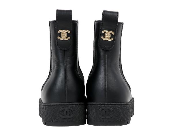 샤넬 백 턴락 CC 첼시 앵클 부츠 블랙 37 1/2C
