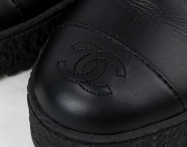 샤넬 백 턴락 CC 첼시 앵클 부츠 블랙 37 1/2C