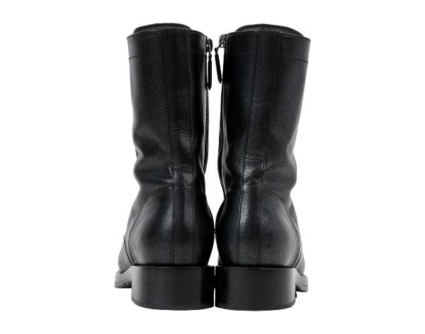 샤넬 레이스업 컴뱃 부츠 이리데슨트 블랙 37 1/2C