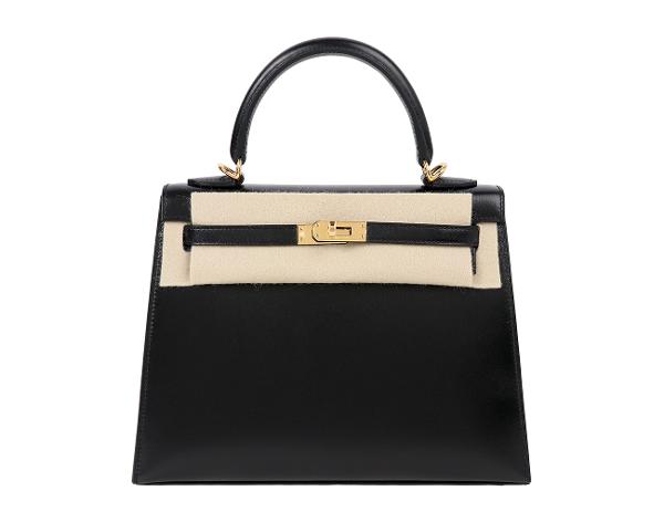 에르메스 셀리에 켈리 25 블랙 금장 복스 K