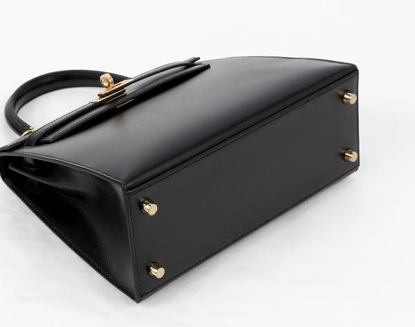 에르메스 셀리에 켈리 25 블랙 금장 복스 K