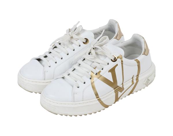 루이비통 서클 로고 타임아웃 스니커즈 화이트 골드 36