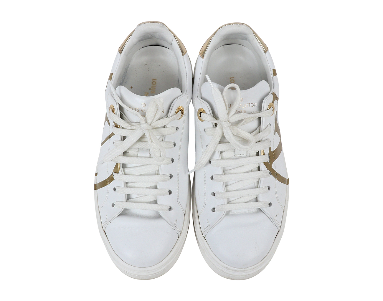 루이비통 서클 로고 타임아웃 스니커즈 화이트 골드 36