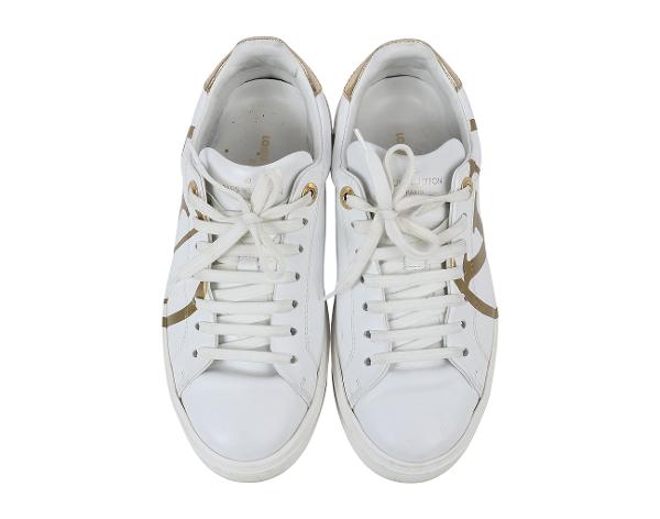 루이비통 서클 로고 타임아웃 스니커즈 화이트 골드 36