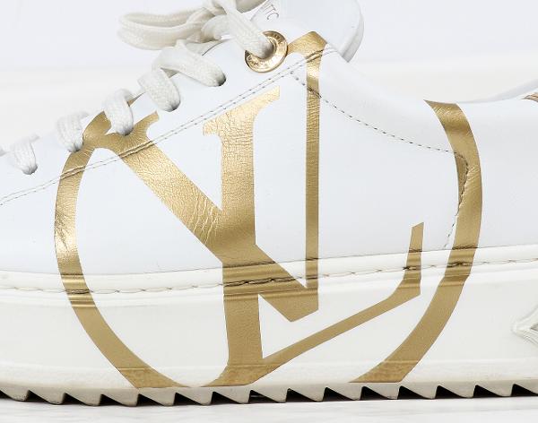 루이비통 서클 로고 타임아웃 스니커즈 화이트 골드 36