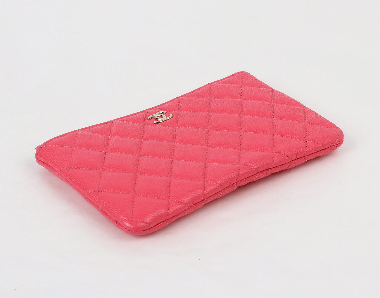 샤넬 클래식 파우치 스몰 핑크 샴페인골드 캐비어