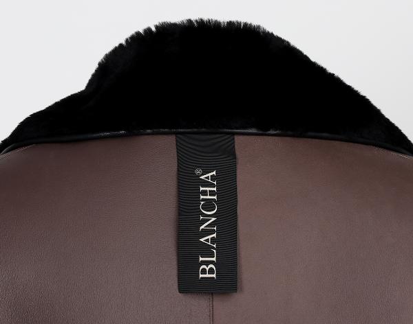 블랑샤 리버시블 무스탕 코트 블랙 브라운 38
