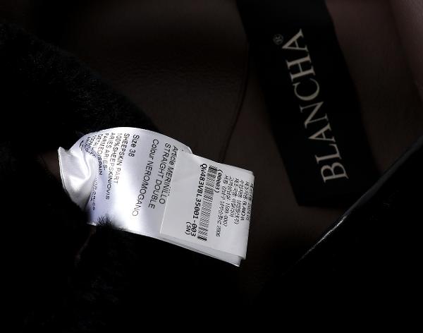 블랑샤 리버시블 무스탕 코트 블랙 브라운 38