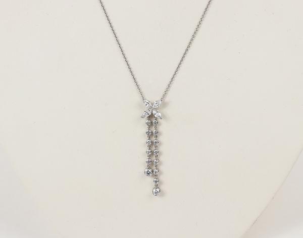 티파니앤코 빅토리아 더블 드롭 펜던트 플래티넘 다이아몬드