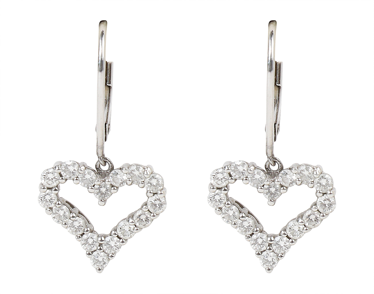 티파니앤코 하트 드롭 이어링 플래티넘 다이아몬드