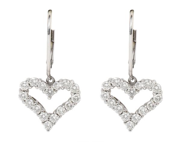 티파니앤코 하트 드롭 이어링 플래티넘 다이아몬드