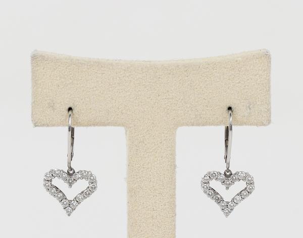 티파니앤코 하트 드롭 이어링 플래티넘 다이아몬드