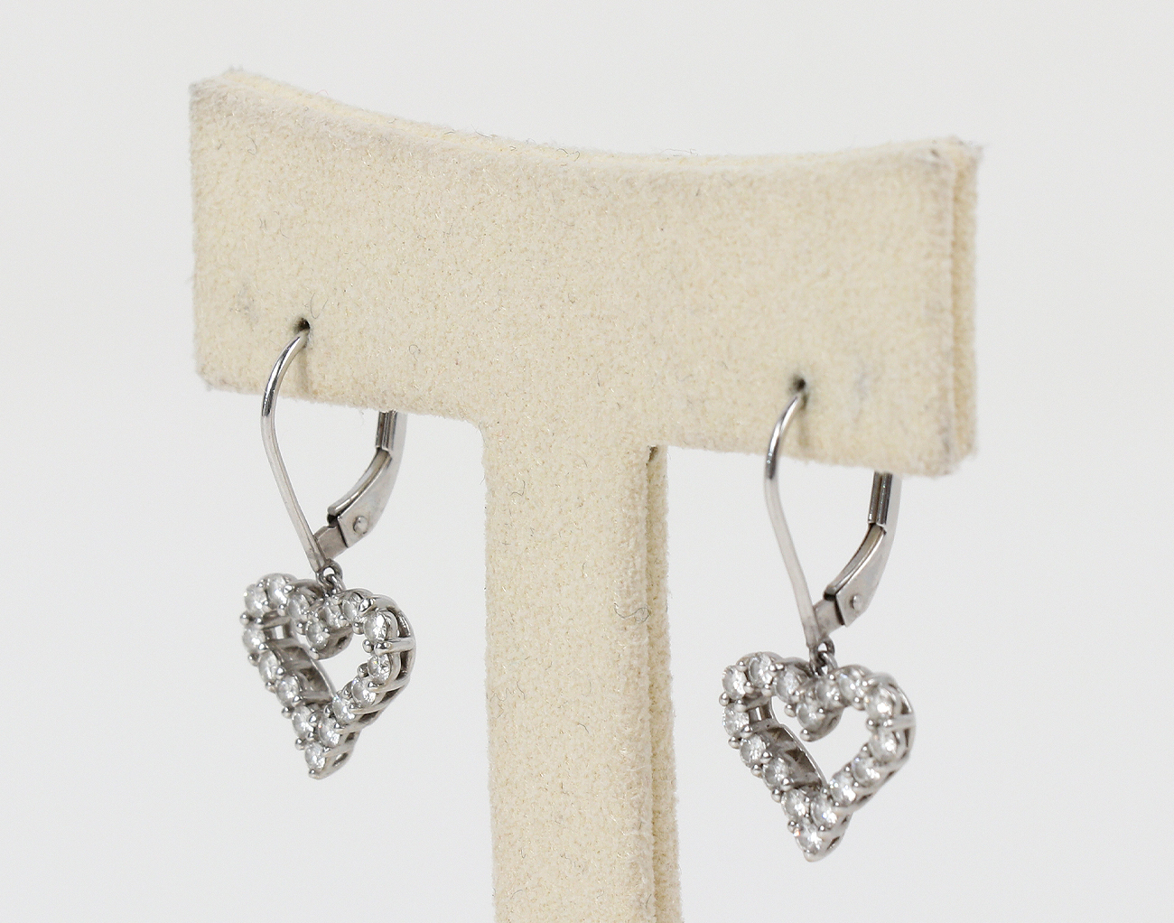 티파니앤코 하트 드롭 이어링 플래티넘 다이아몬드