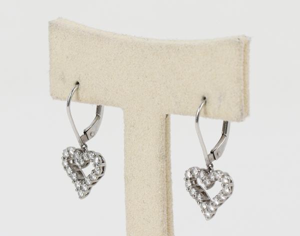 티파니앤코 하트 드롭 이어링 플래티넘 다이아몬드