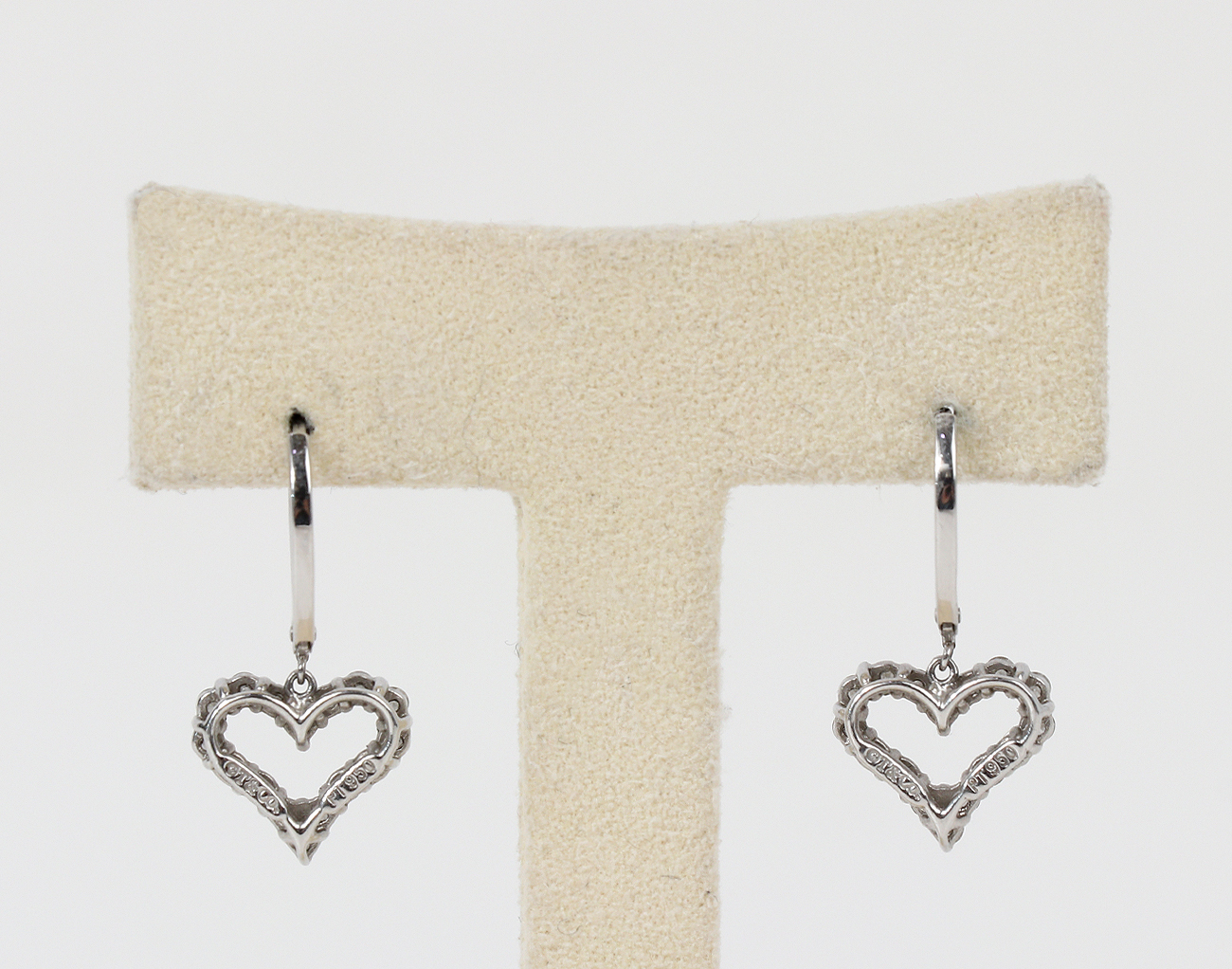 티파니앤코 하트 드롭 이어링 플래티넘 다이아몬드