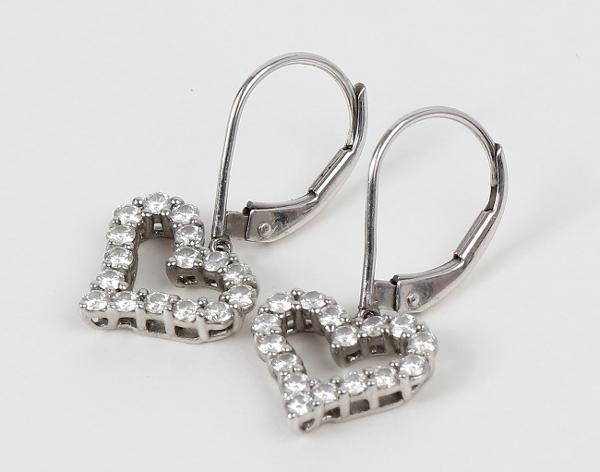 티파니앤코 하트 드롭 이어링 플래티넘 다이아몬드