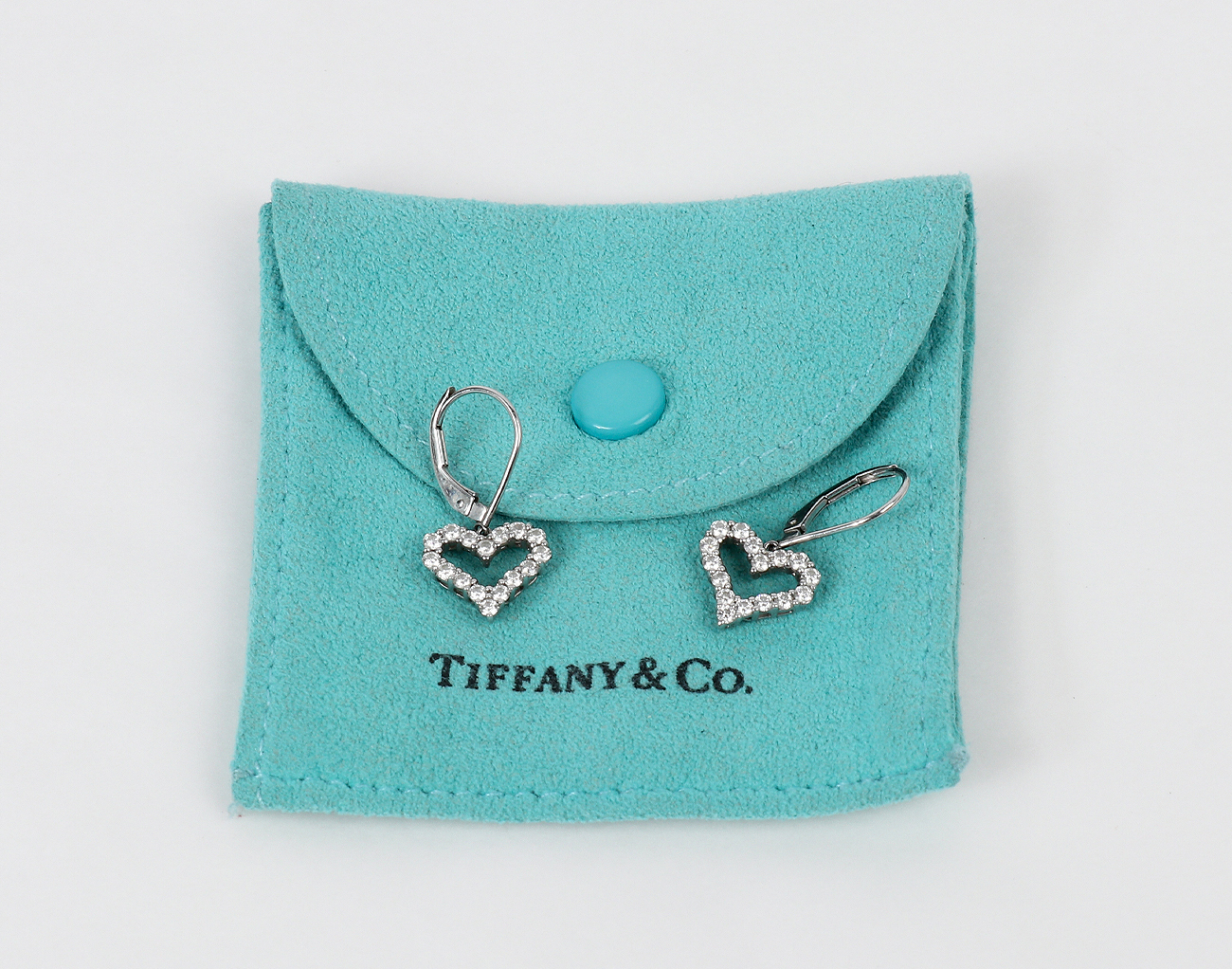 티파니앤코 하트 드롭 이어링 플래티넘 다이아몬드