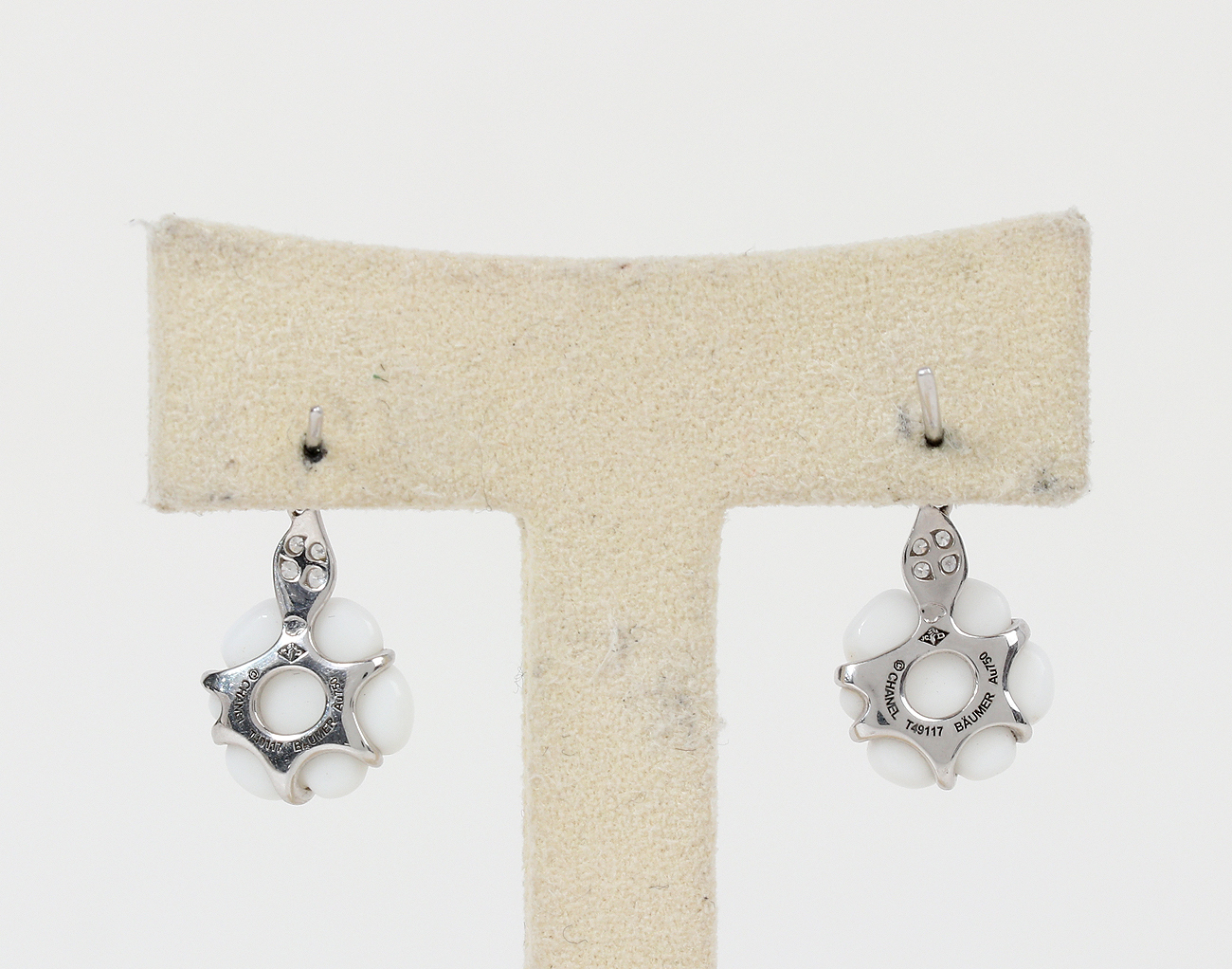 샤넬 까멜리아 드롭 이어링 화이트골드 다이아몬드