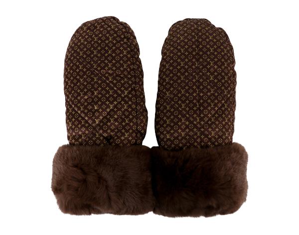 루이비통 실크 퍼 글러브 모노그램 브라운