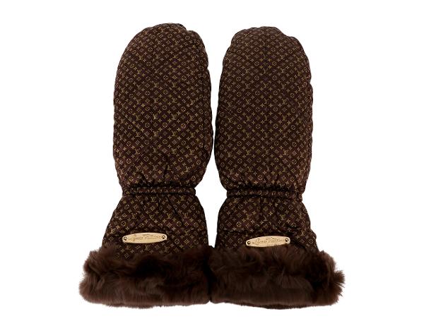 루이비통 실크 퍼 글러브 모노그램 브라운