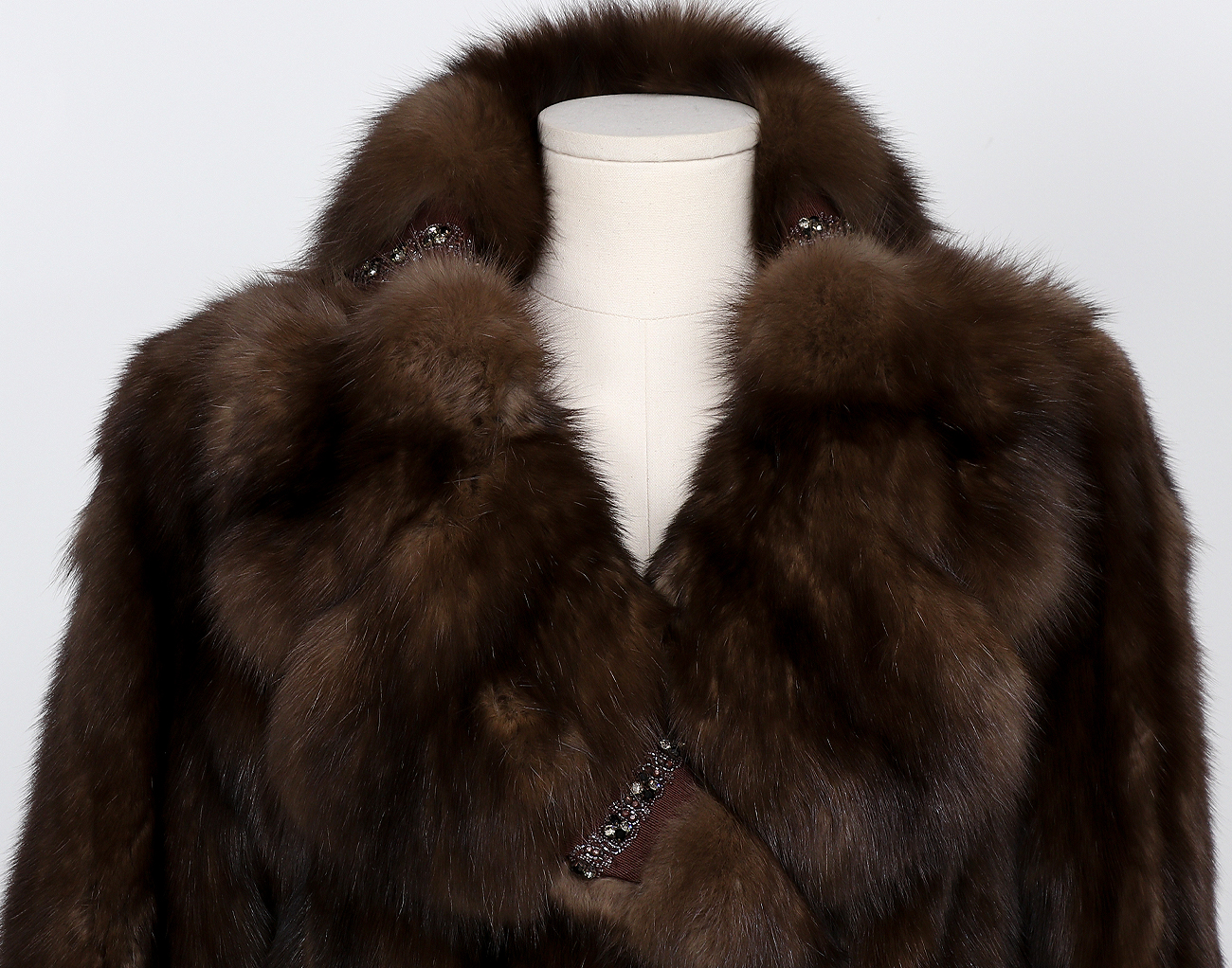 지안프랑코 페레 러시안 세이블 코트 초코 브라운 42