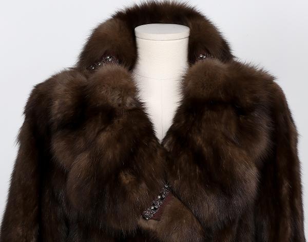 지안프랑코 페레 러시안 세이블 코트 초코 브라운 42