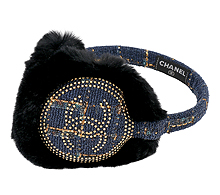 샤넬 CC 트위드 퍼 이어 머프 블랙 블루 보러가기