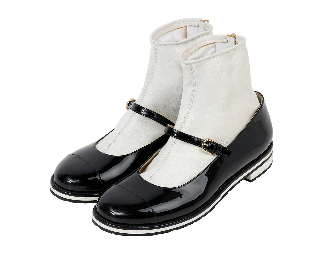 샤넬 메리 제인 숏 부츠 블랙 38 1/2