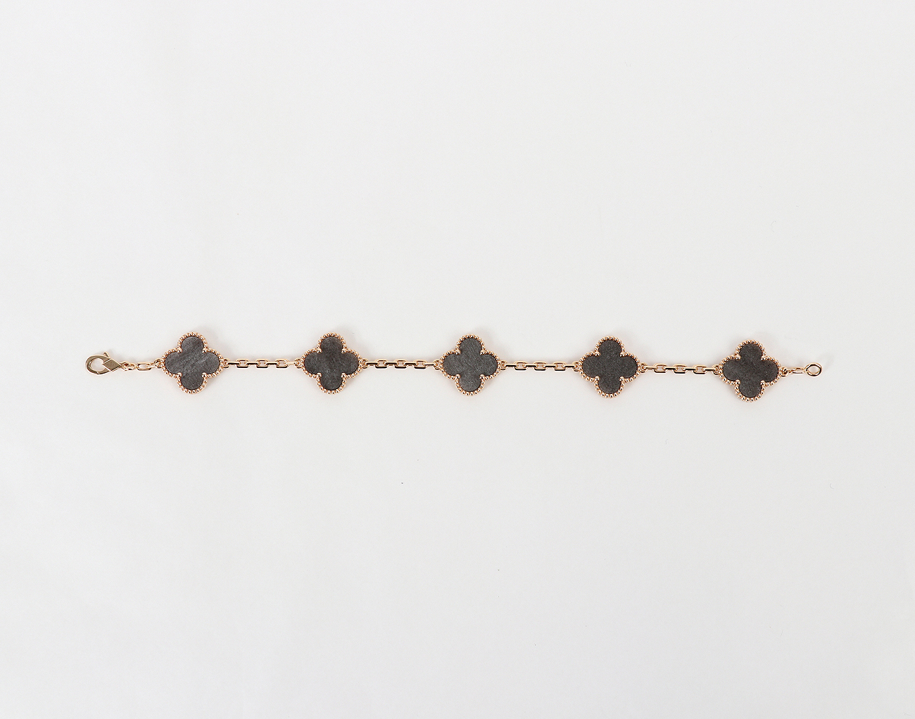 반클리프아펠 빈티지 알함브라 브레이슬릿 5 모티브 로즈골드 실버 옵시디언
