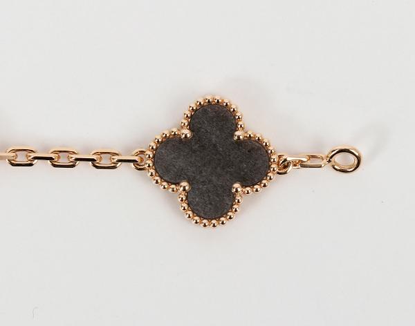 반클리프아펠 빈티지 알함브라 브레이슬릿 5 모티브 로즈골드 실버 옵시디언