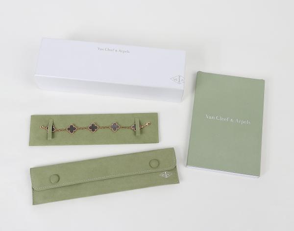 반클리프아펠 빈티지 알함브라 브레이슬릿 5 모티브 로즈골드 실버 옵시디언